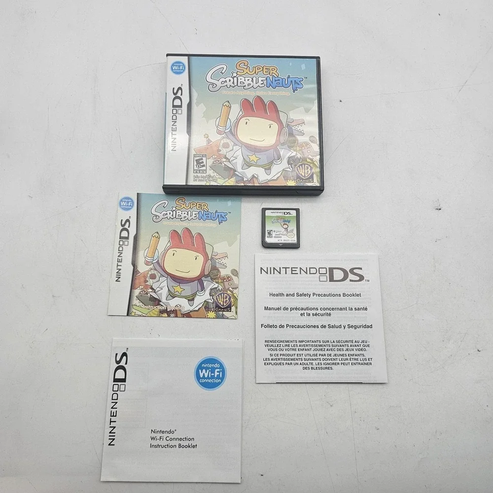 Super Scribblenauts Nintendo DS Complete CIB Game Case Manual WB Games E10+
